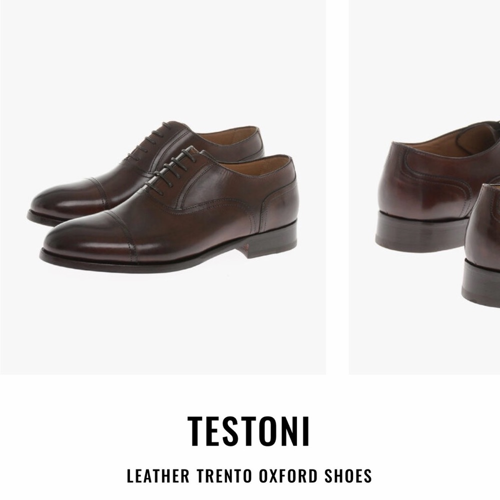 NEW! $795 Amedeo Testoni “Trento” Brown Lace Up Cap-toe Oxford Shoes 9.5 - Picture 11 of 11